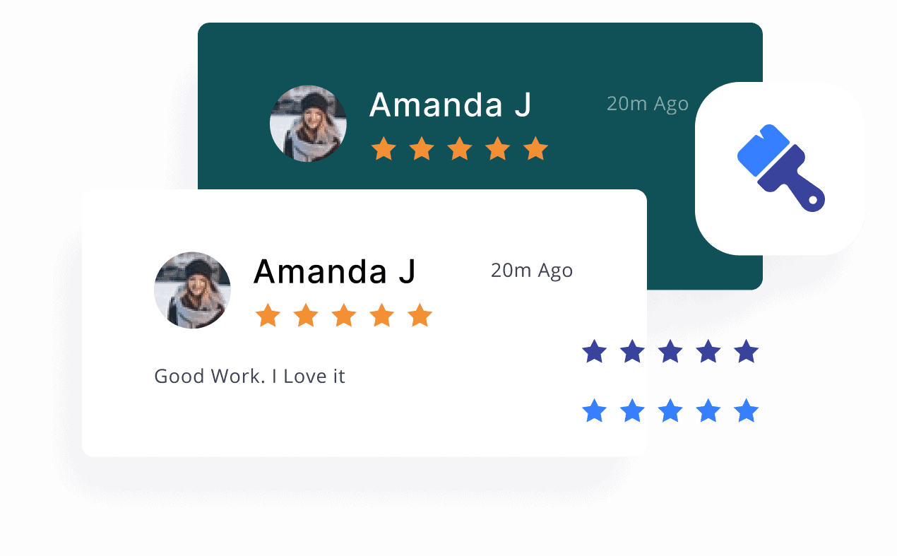 A mobile app with a star rating and a star rating.